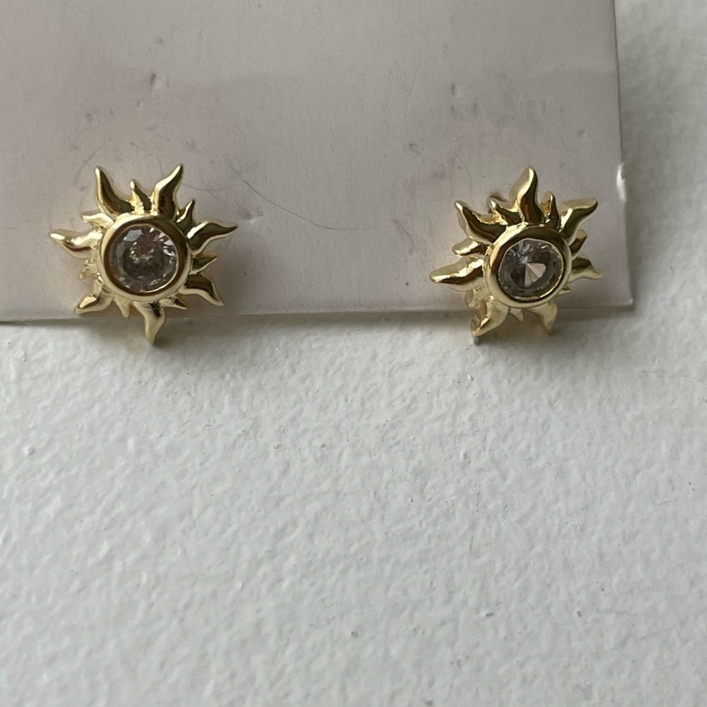 Argentine Handmade Gold Sunburst Earrings